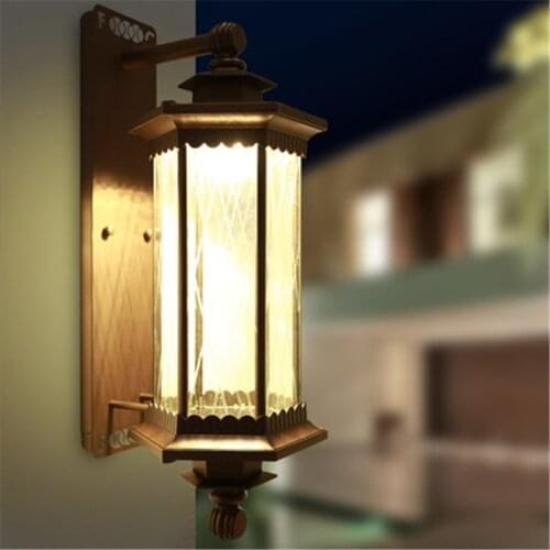 Europe Outdoor LED Wall Lamp Fixtures Waterproof Porch Wall Sconce Lights Garden Balcony Aisle Lamps Decor Aluminum Lighting
