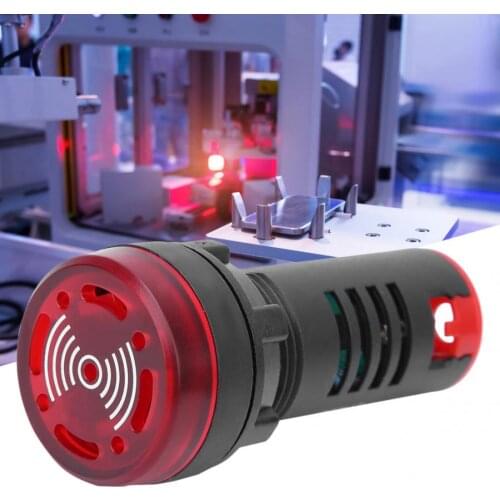 Accident Signal Indicator 10 Pcs BERM LED Buzzer AD16-22SM Red Light Flash Alarm Indicator Lamp with Buzzer AC/DC12V