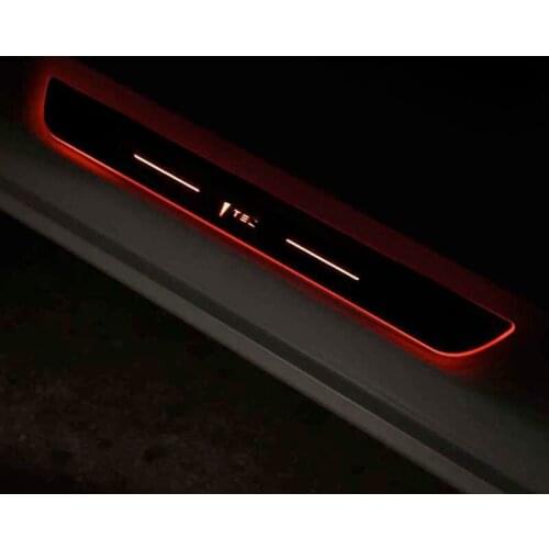 Interior Accessories For Tesla Model 3 model3 LED Door Threshold Sill Welcome Lights Pedal Trim Decorative Frame Sticker