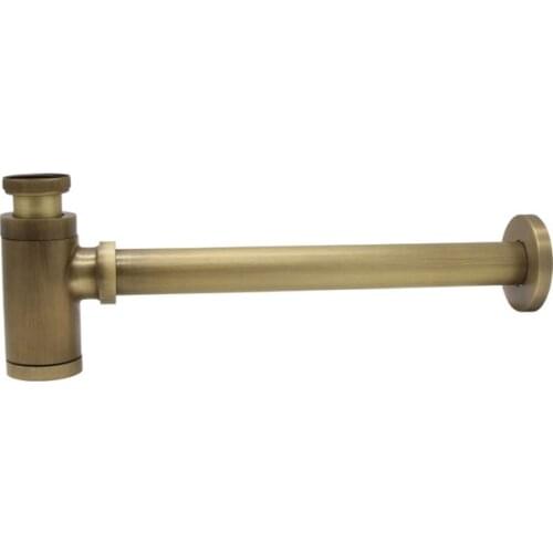 IMPEU Bathroom Brass Bottle P-Trap Basin Sink Drain, Vessel Sink S-Trap Kit with Flexible Pipe, Antique Bronze for Home Designer