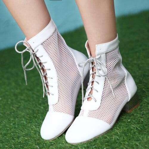 Summer Mesh Breathable Boots Women Gladiator Sandals Hidden High Heels Lace Up Rome Shoes Female White silver Black Size 33-45