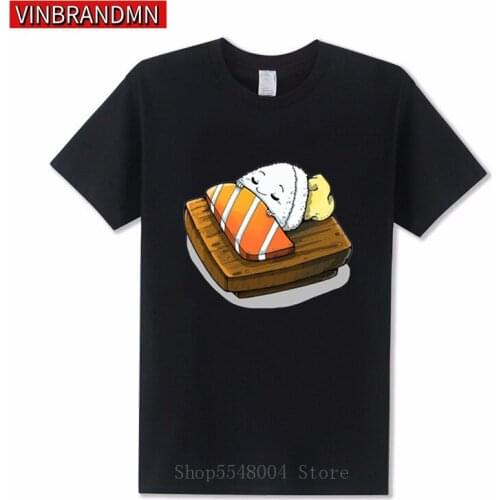 Kawaii Sushi Sleep Funny Japanese Food Design Men Women T-Shirt Parody Crazy Print Cute Tshirt Camiseta Novelty Family Party Tee
