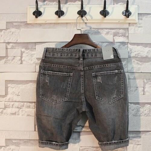 2020 Mens Straight Softener Knee Length Jeans Shorts Vintage Washed Cowboy Beach Shorts 2XL Fashion Denim Streetwear Trousers