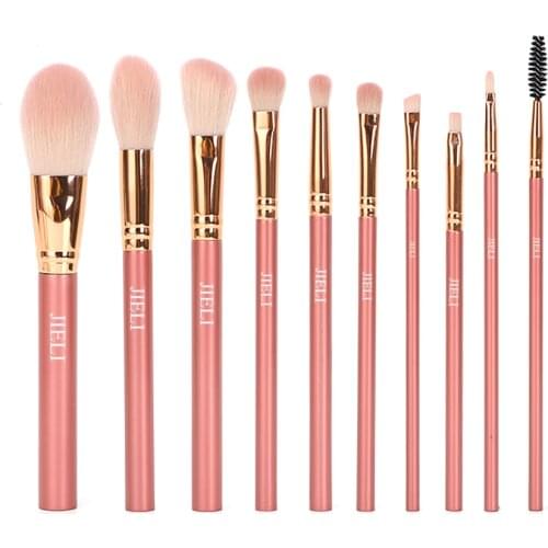 Professional Makeup Brushes Set 10PCS/lot Plastic Handle Make up Pincel Synthetic Hair Foundation/Powder/Eyelash/Shader Brush