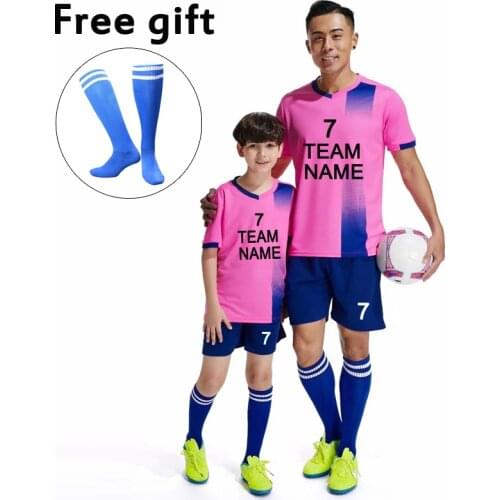 New Boy Girls Football Sets Custom-Made Soccer Suits For Adults Football Jerseys Tracksuit Kits Soccer Running Training Clothes