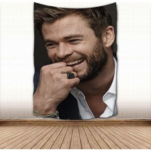 New Chris Hemsworth Wall Hanging Tapestry Home Party Decorative Tapestries Photo Background Cloth Table Cloth Wall Tapestry