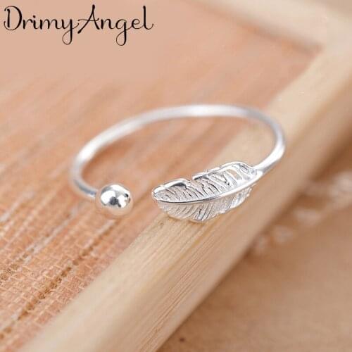 New Charming Feather Finger Ring for Women Vintage Boho Knuckle Party Rings Gothic Punk Jewelry Gifts for Girls 2020
