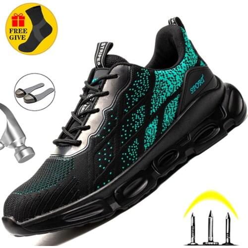 New Work Boots Safety Steel Toe Shoes Men Work Shoes Sneakers Indestructible Safety Shoes Men Steel Toe Shoes Security Boots