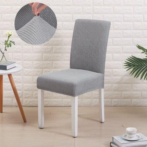 Solid Jacquard Chair Covers Spandex For Wedding Dining Room Office Banquet