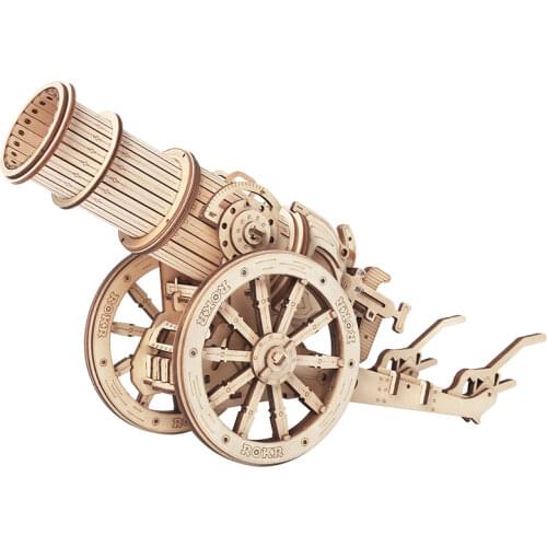 Robotime ROKR Wheeled Siege Artillery 3D Wooden Puzzle Game Toys for Children Kids KW801