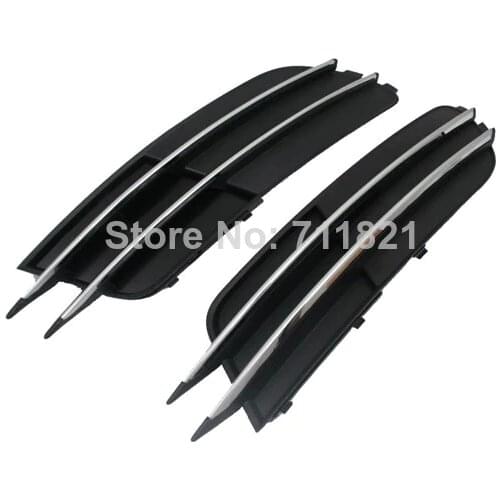 Front Fog Light Grille With Car Styling Chrome Line Accent None Cutout Version For Audi A6 C7