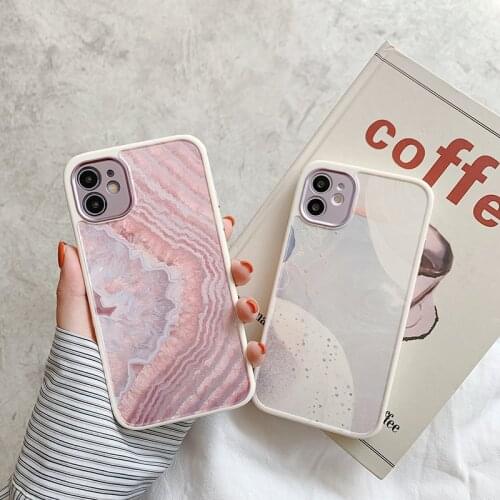 Square Marble Shockproof Bumper Phone Case For iPhone 12 Pro 11 Pro Max XR XS Max 8 7 Plus X SE Soft TPU Silicone Cover Coque