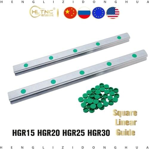 2pc 100 -1150mm HGR15 HGR20 HGR25 HGR30 Square Linear Guide Rail for HIWIN Slide Block Carriages HGH20CA CNC Router Engraving