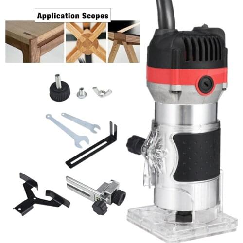 220V Electric Hand Trimmer Router Wood Engraving Milling Slotting Trimming Machine Wood Router Woodworking Tool