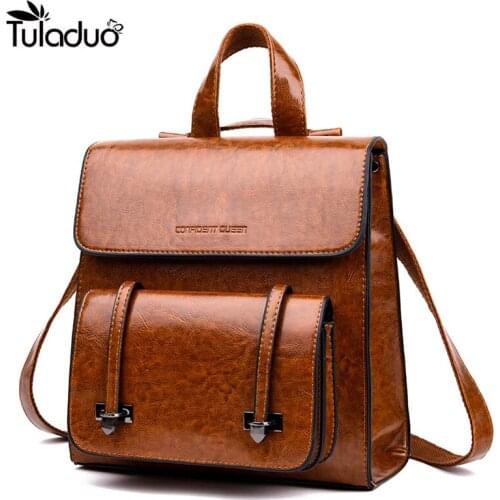 Backpack Women Pu Leather Female Backpacks Teenager School Bags Mochila Feminina Rucksack Mochilas Mujer 2020 Preppy Style Bag