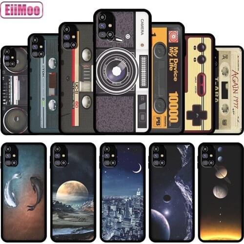 EiiMoo Silicone Phone Case For Samsung Galaxy M31S Fashion Cute Cartoon Pattern For Samsung M31S M317F/DS TPU Thin Black Cover