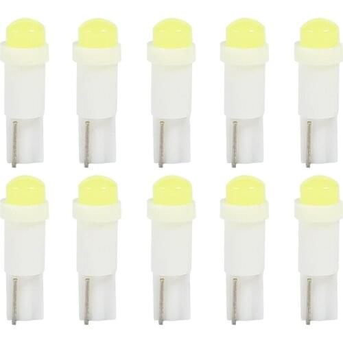 2021 New 10pcs T5 3D COB LED Bulbs for Car Instrument Cluster Light Reading Lamp Car Warning Indicator Instrument Cluster Lights