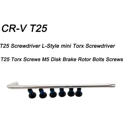 T25 Screwdriver Mtb Moutian Road Bike Bicycle M5 Disk Brake Rotor Bolts T25 Torx Screws 6 Pcs M5 Disk Brake Rotor Bolts Screws