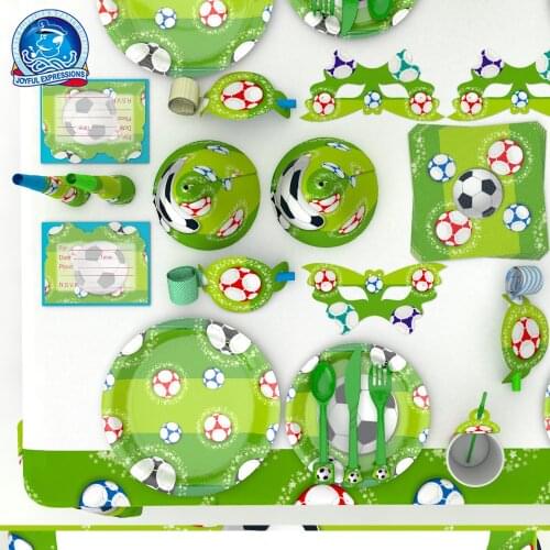 Football Party Supplies Birthday Kids Faovr Party Decoration Children Boy Celebrate Game Party Disposable Paper Cups Balloon