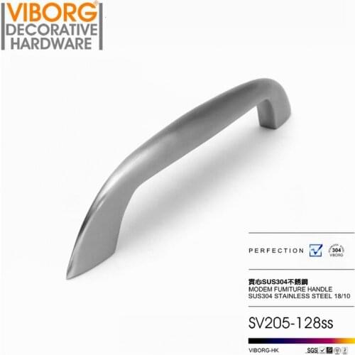 VIBORG Deluxe 128mm 304 Stainless Steel Casting Modern Kitchen Cabinet Cupboard Door Handle Drawer Pulls Handles Knobs,SV205