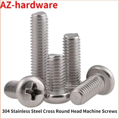 Philips Pan Head Bolt PM 304 Stainless Steel Cross Round Head Machine Screws GB818 M4 M5 M6 M8 M10 2PCS