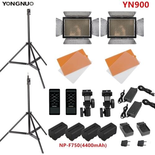 Yongnuo YN900 3200-5500K Bi-Color APP Remote Control CRI95+ 54W 7200LM 900 LED Makeup Video Light Panel + AC Adapter+Battery Kit