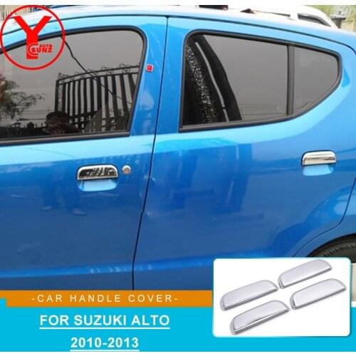 Door Handle Protective Covering Fit For Suzuki Alto 2010 2011 2012 2013 ABS Chrome Door Handle Cover Plate Exterior Accessories