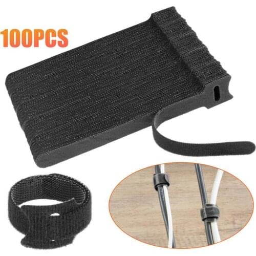 100pcs Velcro Ties Reusable Nylon Fastener Tape Velcros Hook And Loop Tape Double-sided Tape Home Cable Ties