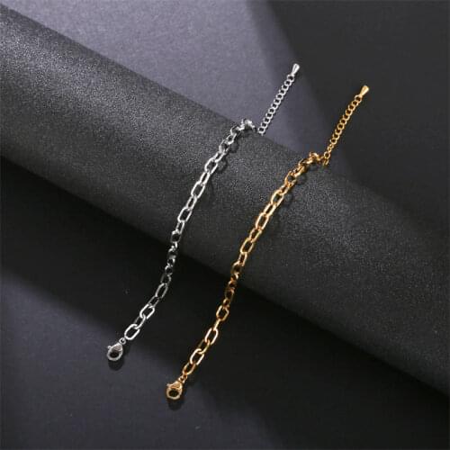 Wholesale simple personality womens popular metal paperclip chain link U-shaped chain gold-plated stainless steel bracelet
