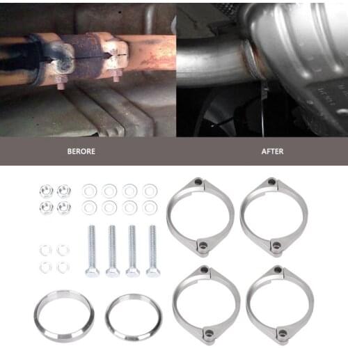 1 Set stainless steel Rusted Exhaust Flange Muffler Back Box Repair Clamp Brackets for BMW E46 M3 07119904533