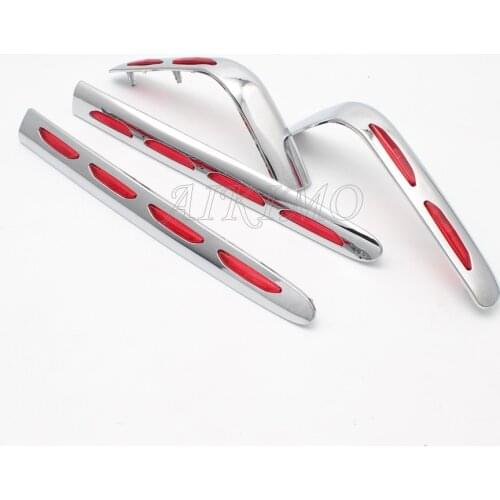 1set Motorcycle Chrome Plastic Side Fairing Saddlebag Light Accents Sticker For Honda Goldwing 1800 GL1800 2001-2011 2012