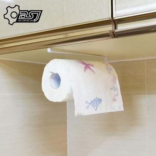 1PS Iron Product Paper Towel Shelf Towel Rack Household Organizer for Kitchen Bathroom Toilet(White)