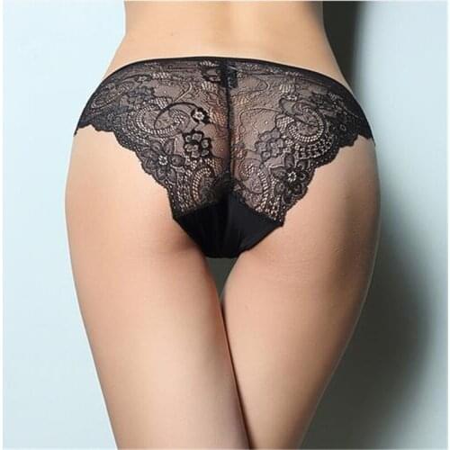 1PC Women Sexy Panties Lace Thongs Lingerie V-string Panty Underwear Female panties Briefs Knickers Bikini Hollow Flower Panties