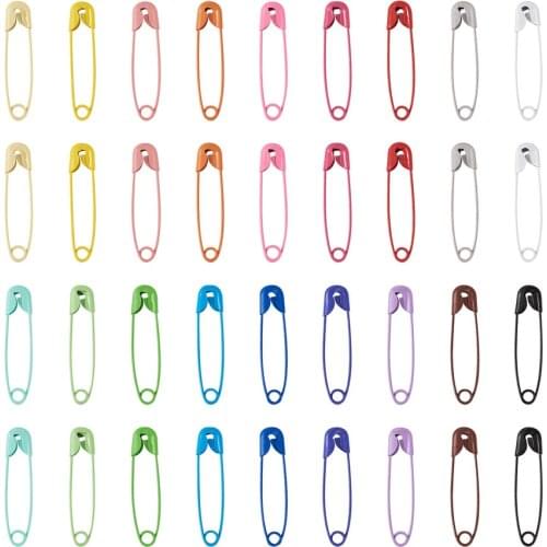 180pcs/set Iron Safety Pins Small Brooch DIY Sewing Needles Tools Accessory Apparel Accessories 30x7x2mm 18 Colors