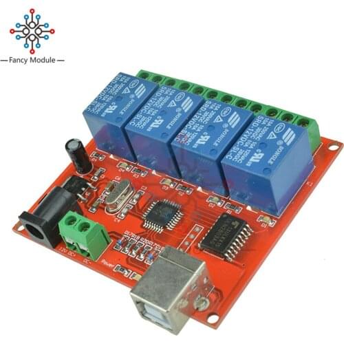 4 Channel DC 12V Computer USB Control Switch Drive Relay Module PC Intelligent Controller 4-way 12V Relay Module