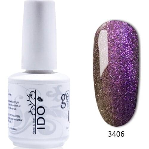 6 Pcs /lot 3D Chameleon Gel IDO white blttle 15ml UV/LED Colorful Phantom Polish Brands Gorgeous Bright Long Lasting Soak Off
