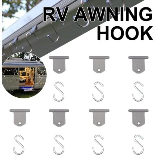 New 7pcs Universal Camper RV Awning Hook Hanging Ropes Clothes Light Holder Hanger Camping Accessor For Caravan Camper Motorhome