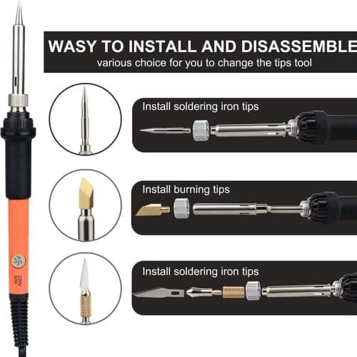 82PCS Wood Burning Kit Sculpture Embossing Soldering Tips Wood Burning Pen DIY Various Kits US/EU/UK Plug