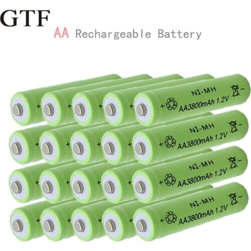 GTF 1.2V Ni-NH AA rechargeable 3800mAh 2A neutral AA rechargeable battery For LED Flashlight Torch