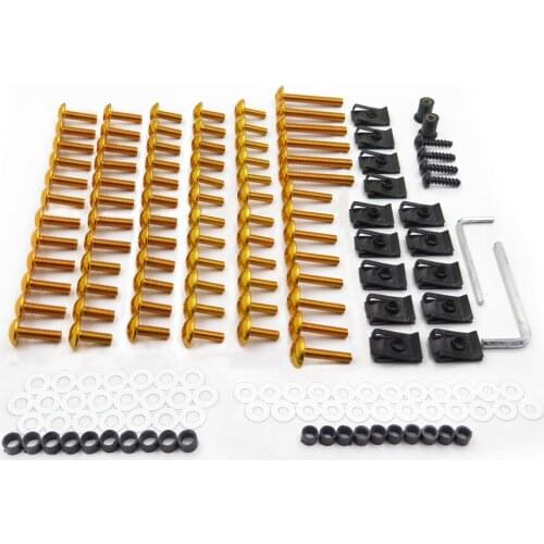 Aftermarket free shipping motorcycle parts Complete Fairing Bolts Screws Fasteners Kit For Suzuki hayabusa GSXR1300 GOLD