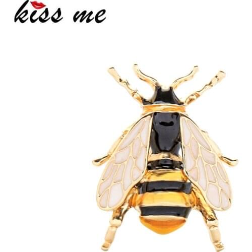 Kissme Cute Multicolor Enamel Bee Brooch For Women Gifts Gold Color Alloy Insect Sweater Coat Pins Fashion Jewelry Accessories