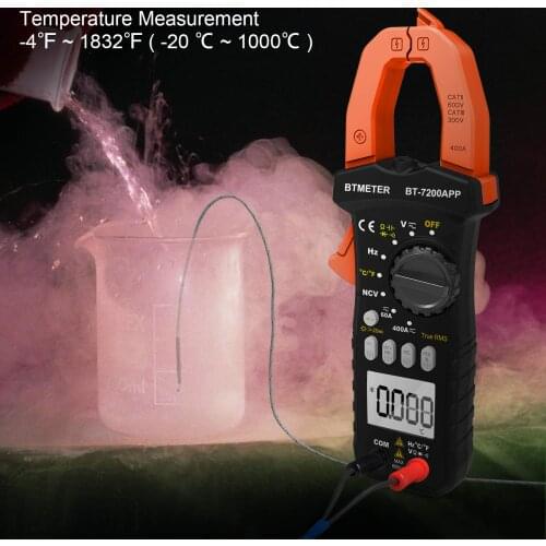 BTMETER BT-7200APP Ammeter ACV/DCV ACA Auto Range Measurement of large capacitance Ohm NCV True RMS Digital clamp meter