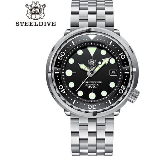 STEELDIVE Watch 1975 Tuna Diver Mechanical Wristwatch for Men 30ATM Waterproof NH35 Automatic Watch Self Wind Luminous Hands