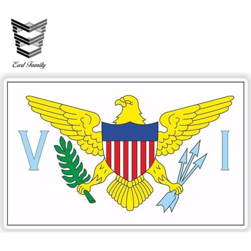 EARLFAMILY 13cm x 7.8cm Virgin Islands Flag Sticker for Bumper USA Locker Hard Hat Tool Box Truck Decal Reflective Car Stickers