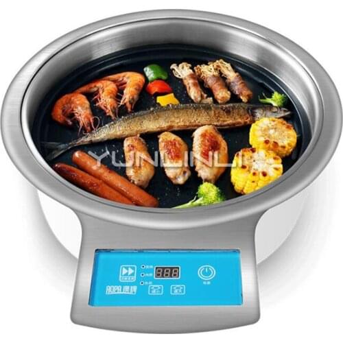 Electric Grill Smokeless Paper Barbecue Round Commercial Grilled Meat Stove Korean Barbecue Oven DT31