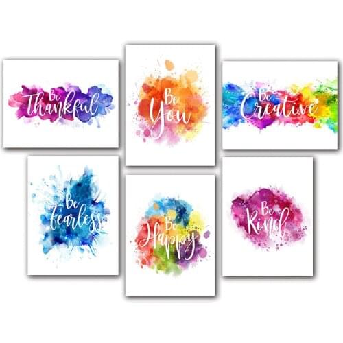 5D DIY Diamond Painting Watercolor Inspirational Motivational Wall Art Picture Creative Quotes for Home Office Bedroom Decor