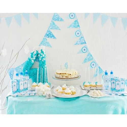 VinylBDS Happy Birthday Theme Backdrops For Children Light Blue Foto Background Delicious Cake Photography Studio Backdrop