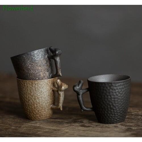 Ceramic Porcelain Coffee Mug Tea Mug Coffeeware Teaware Kung Fu Tea Set Cup Stoneware Japanese Retro Creative with Handle Teacup