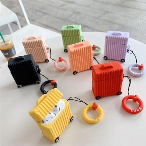 Creative Cute Cartoon Silicone Earphone Airpods Ring Case Cover For Apple Airpod 1/2 generation