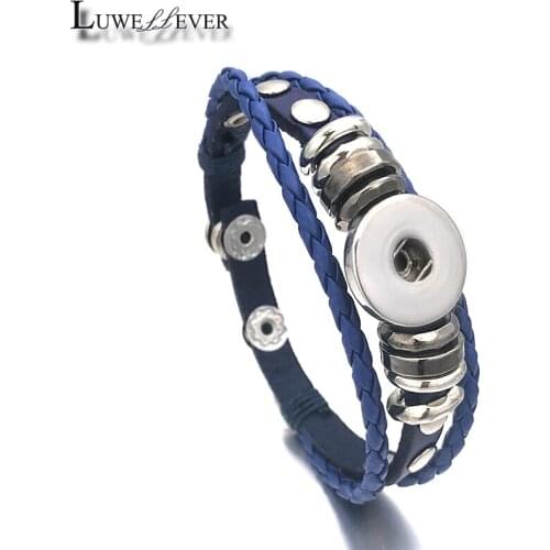 Hot Interchangeable 173 Real Genuine Leather Retro Fashion Bracelet 12mm 18mm Snap Button Bangle Charm Jewelry For Women Gift